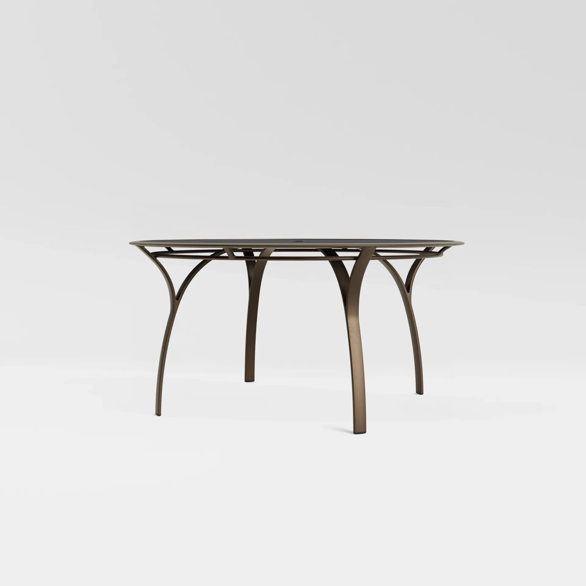 54" Glass-Top Dining Table w/Umbrella Hole