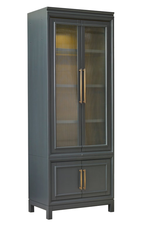 Transitional Display Cabinet with Overhead Lighting