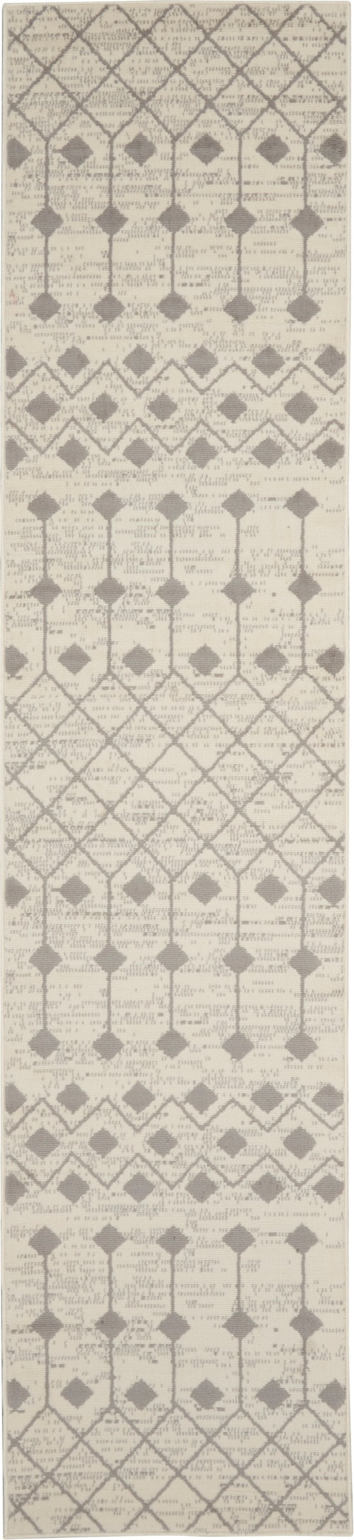 2'3" x 12' Ivory/Grey Runner Rug