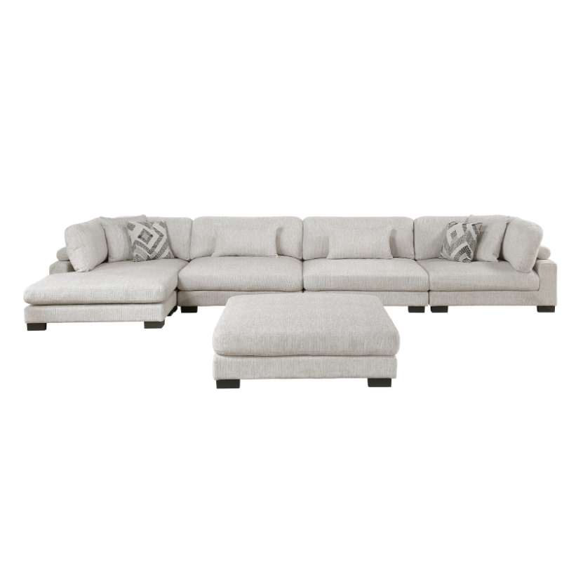 5-Piece Sectional Sofa with Ottoman