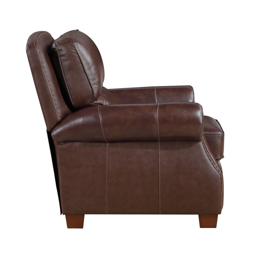 Homelegance Remington Leather Rolled-Arm Push-Back Recliner