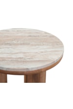 Steve Silver Sidney Contemporary 22" Round Marble-Top End Table
