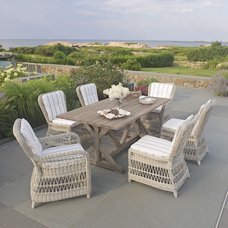 Outdoor Rectangular Farmhouse Dining Table