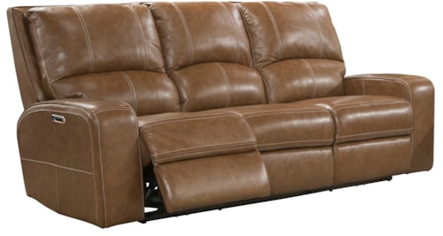 Casual Power Reclining Sofa with Power Headrests and USB Ports