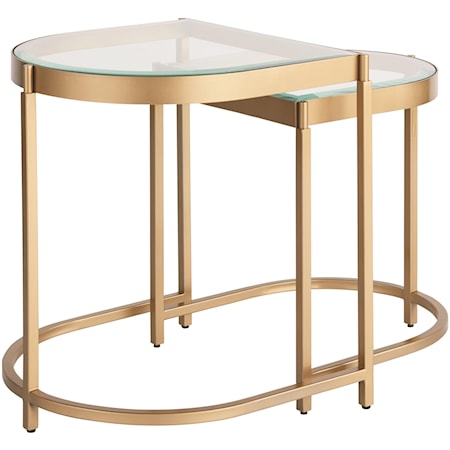 Contemporary Glass Top End Table