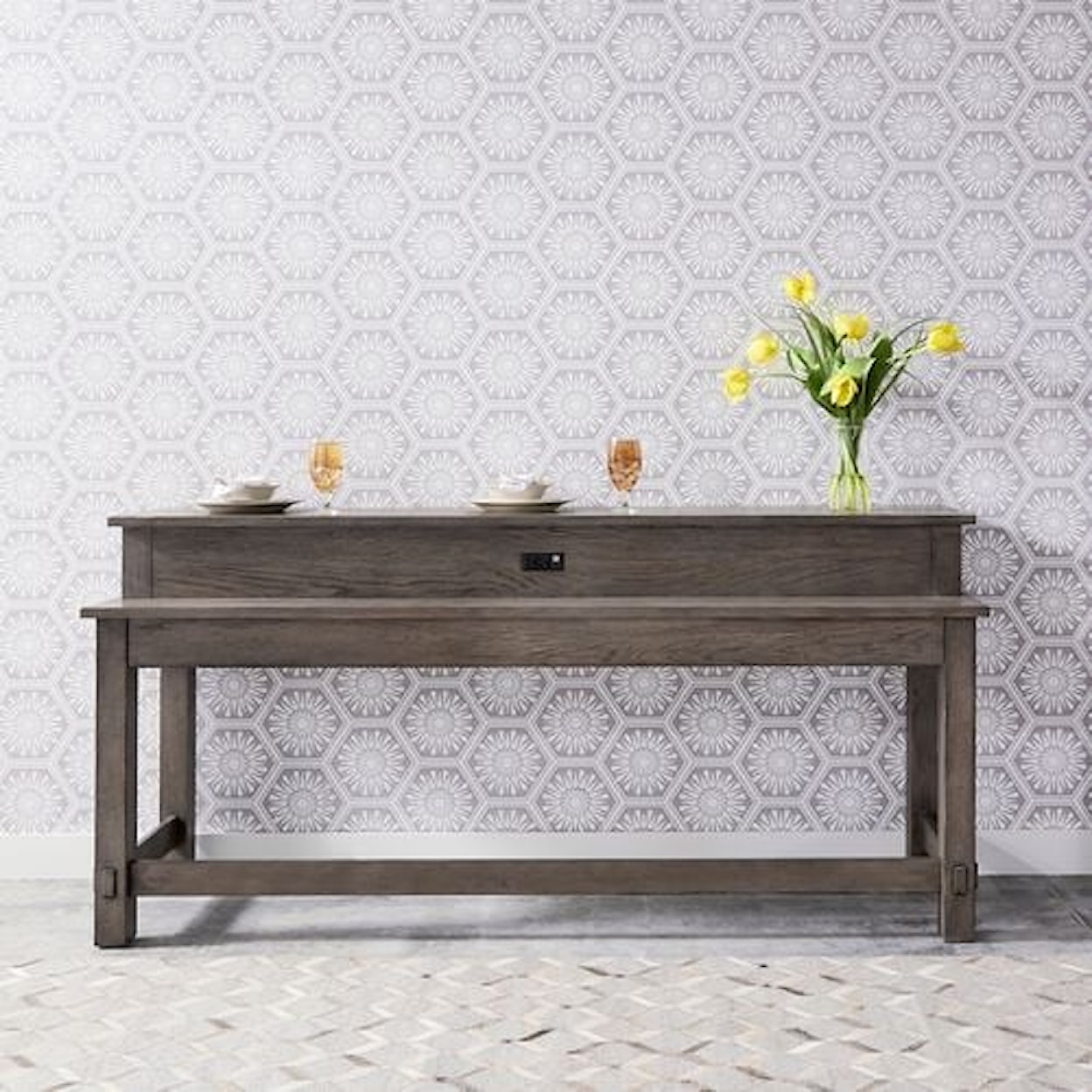 Liberty Furniture Modern Farmhouse 4-Piece Console Bar Table Set