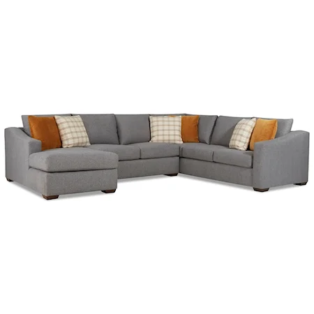 Contemporary 5-Seat Sectional Sofa with LAF Chaise Lounge