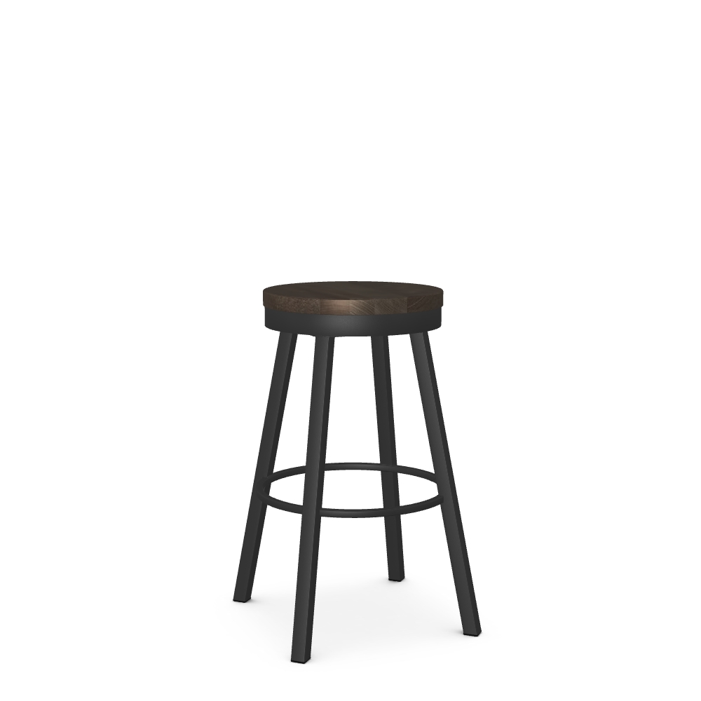 Bar Height Swivel Stool with Wood Seat