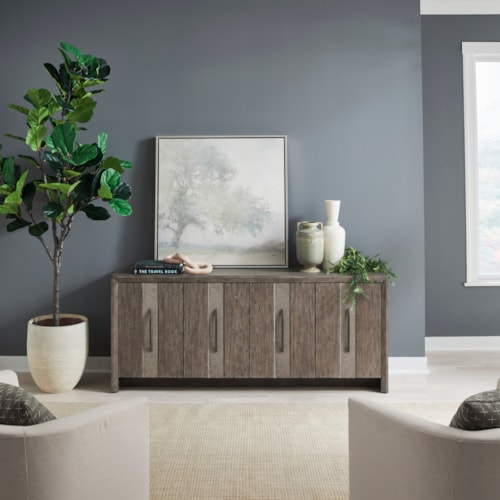 Contemporary 4-Door Accent Cabinet