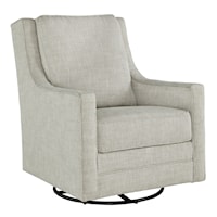 Swivel Glider Accent Chair with Reversible Seat and Back Cushions