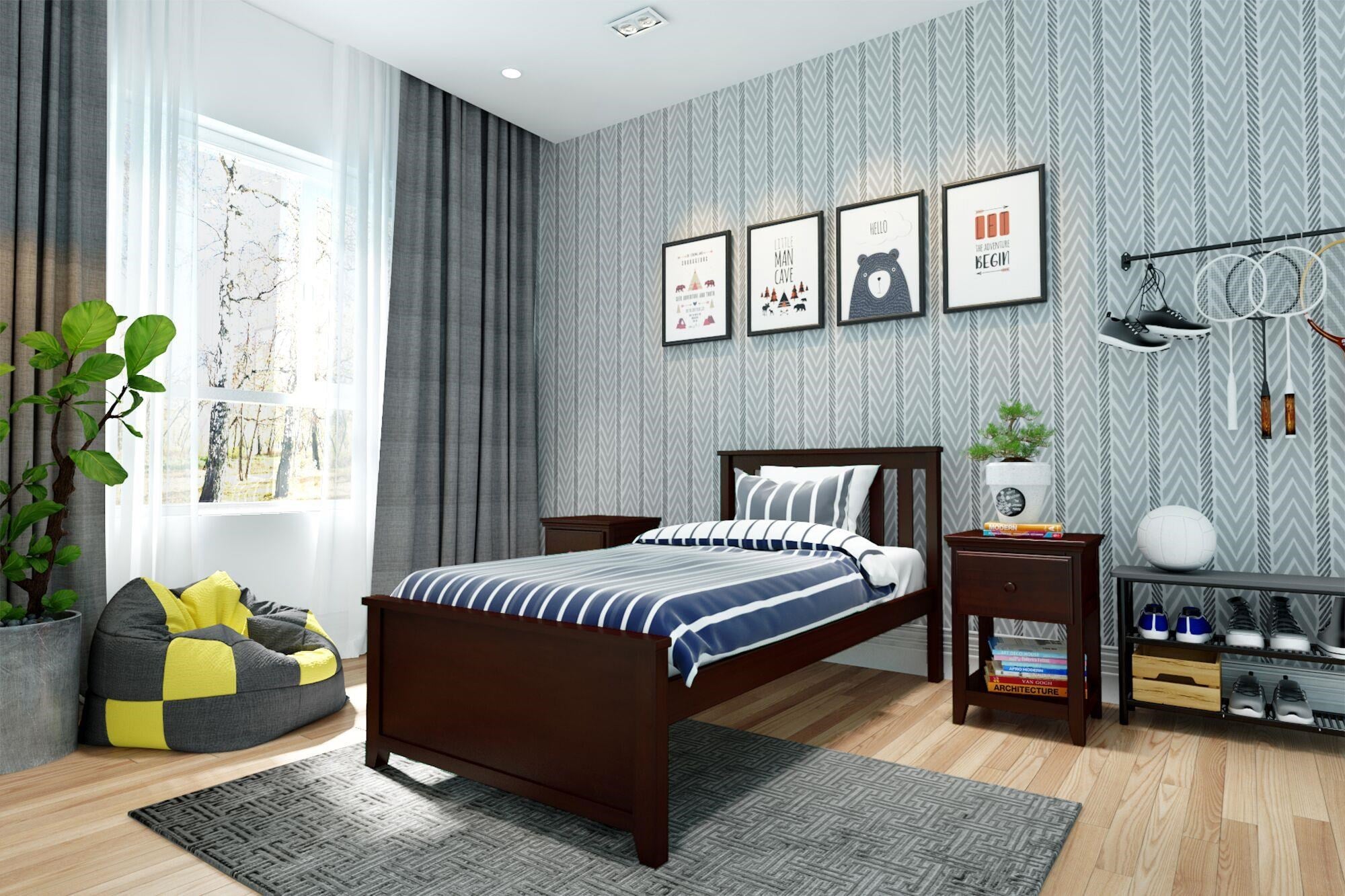 Jackpot Kids Single Beds Youth Twin Bed in Espresso