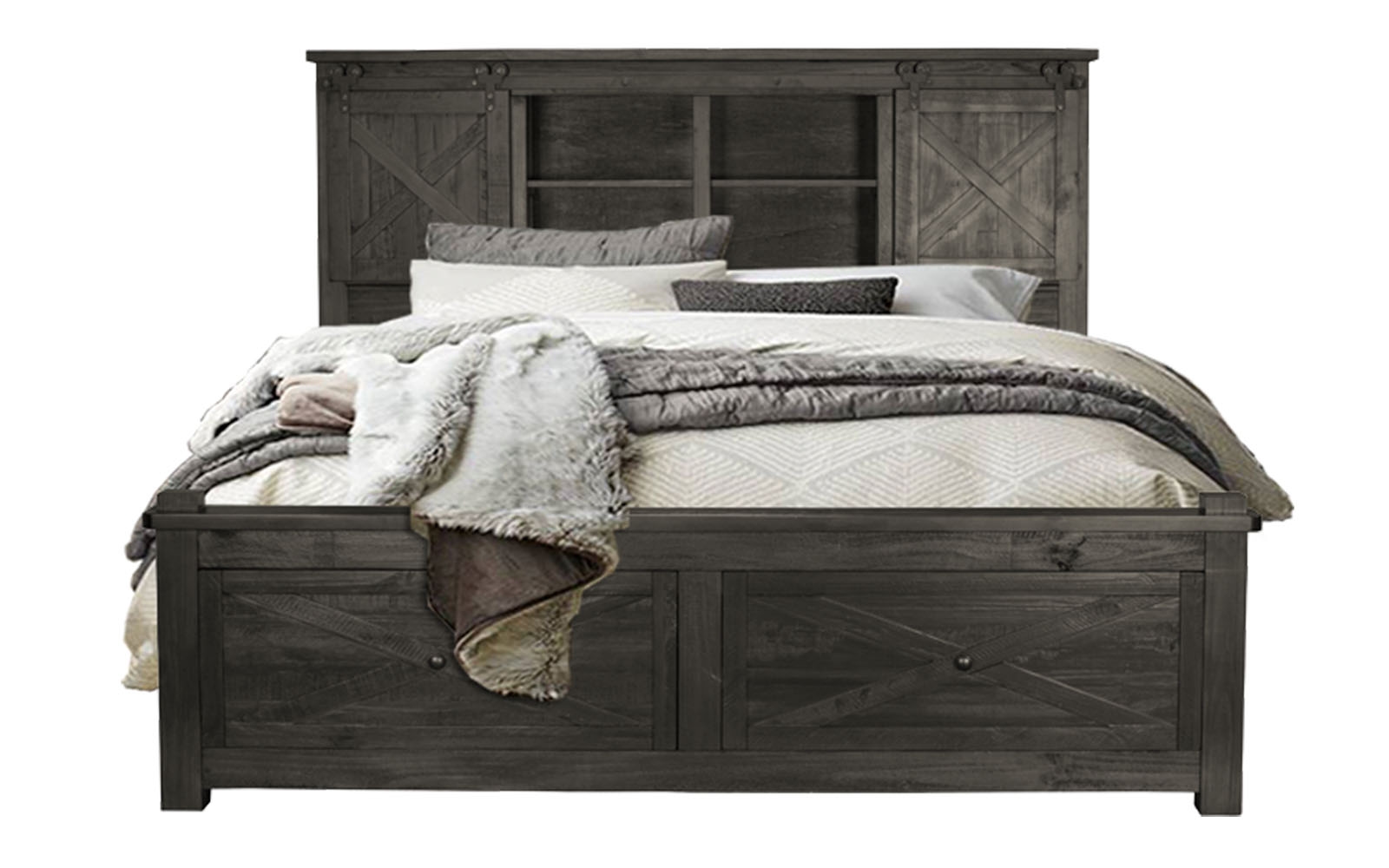 Queen Storage Bed with Footboard Drawers