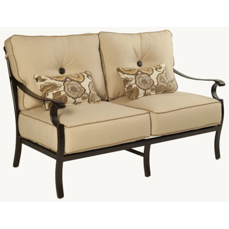 Cushioned Loveseat w/Kidney Pillows