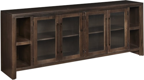Contemporary 84" Console with 4 Doors and Wire Management