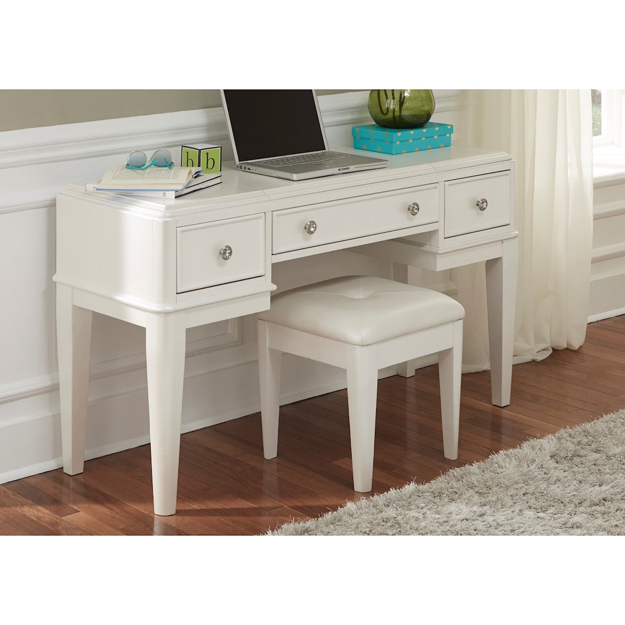 Liberty Furniture Stardust Upholstered Square Vanity Bench