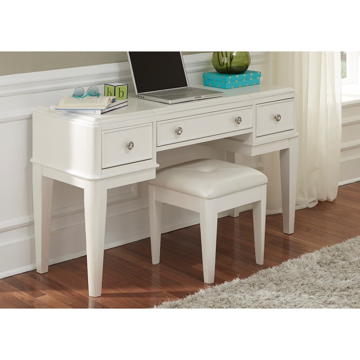 Libby Stardust Upholstered Square Vanity Bench