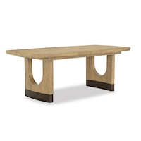 Transitional Trestle Dining Table with Extension Leaves
