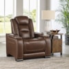 Benchcraft The Man-Den Power Recliner with Adjustable Headrest