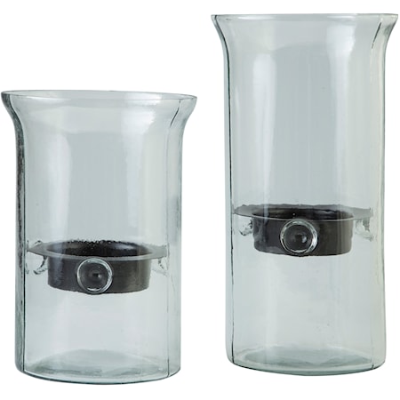 Kadeem Clear Candle Holders (Set of 2)