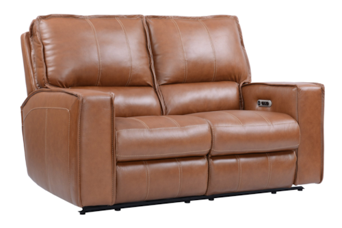 Transitional Lay Flat Power Reclining Loveseat with Power Headrests