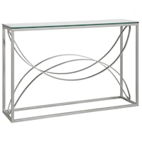 Ellipse Contemporary Console Table with Glass Top