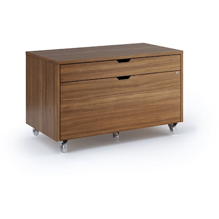 Contemporary 2-Drawer Mobile File Cabinet with Locking File Drawer