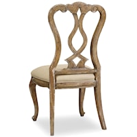 Traditional Splatback Side Chair with Upholstered Seat