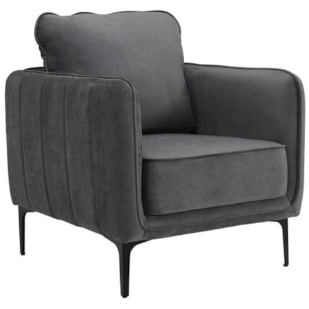 MEA GREY VELVET ACCENT CHAIR |