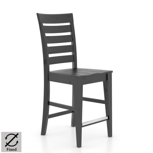 Traditional Customizable Counter Stool with Antique Finish