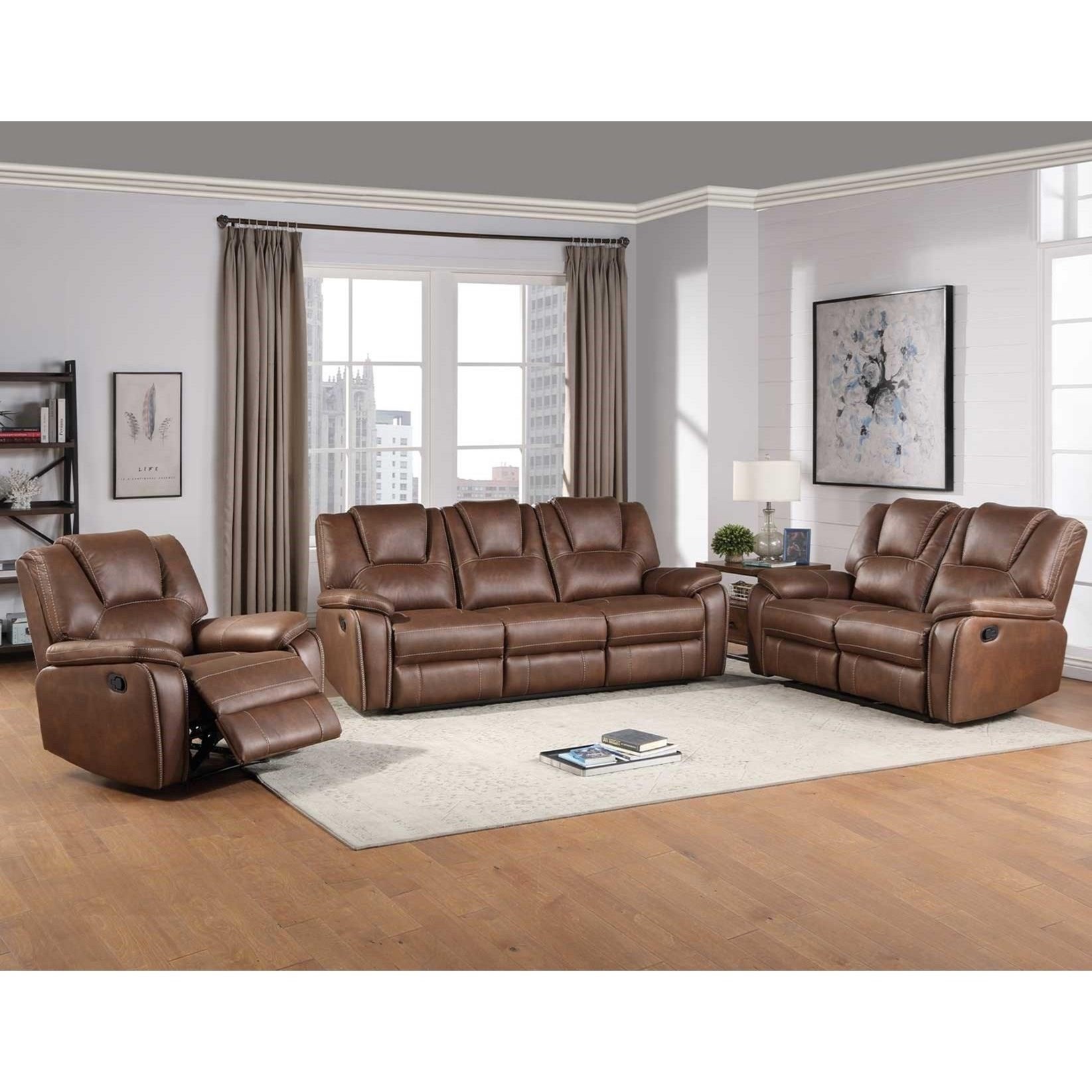 Steve Silver Katrine KT800SB Manual Motion Sofa With Padded Headrests ...