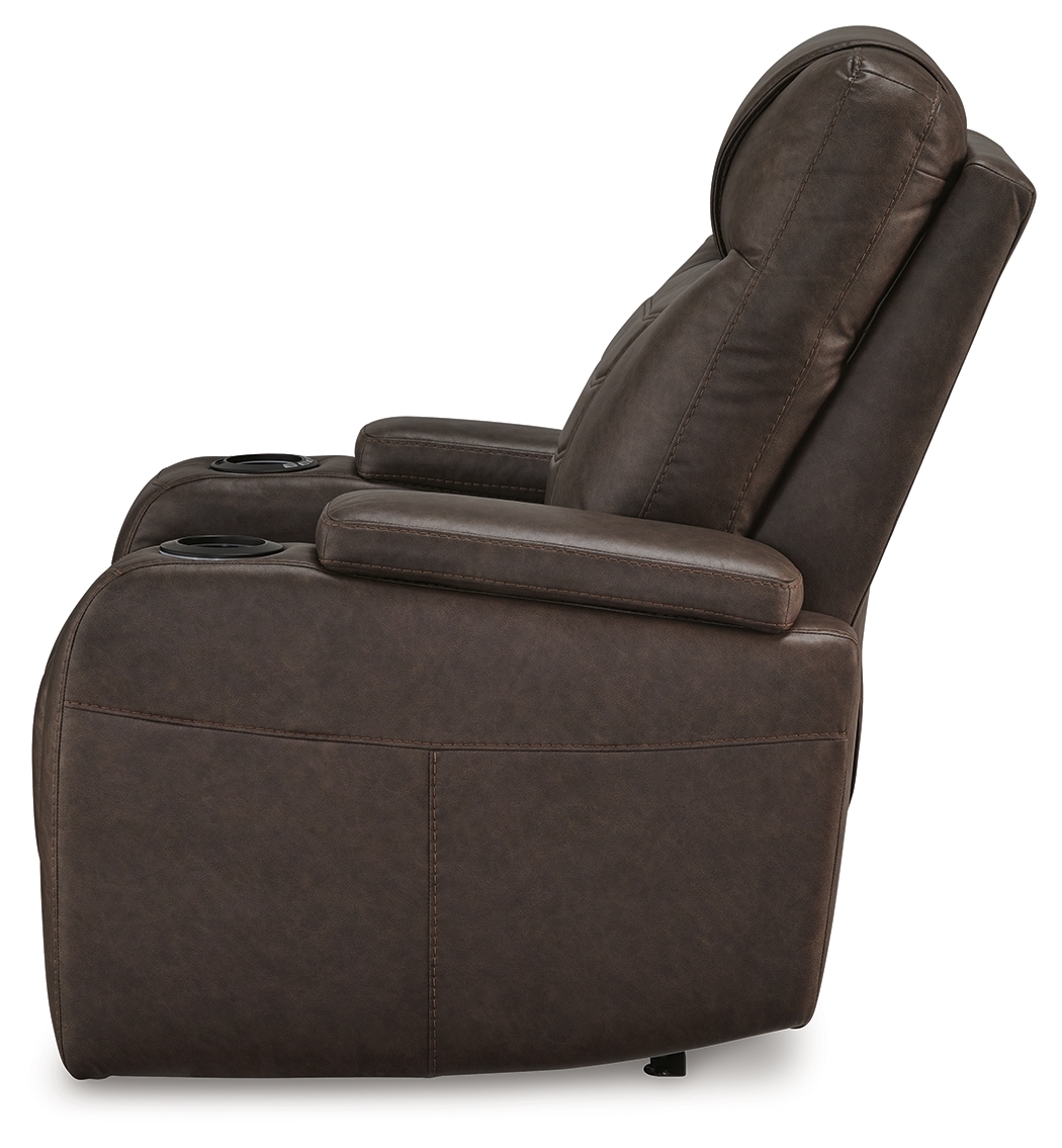 Signature Design by Ashley Schooner Rocks Pwr Recliner/Adj Headrest