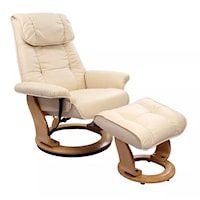 Reclining Chair and Ottoman w/ Natural Wood