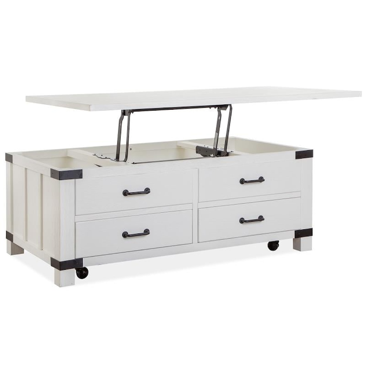Magnussen Home Harper Springs Occasional Tables Lift Top Storage Cocktail Table w/Casters