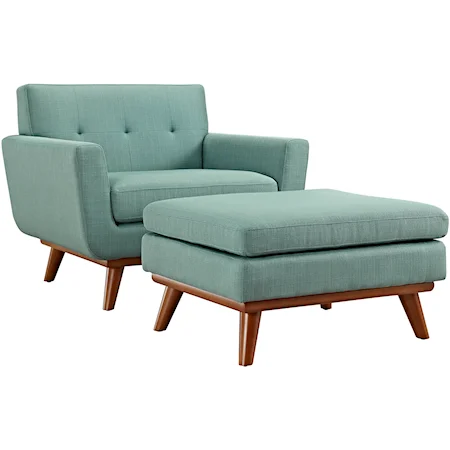 2 Piece Armchair and Ottoman