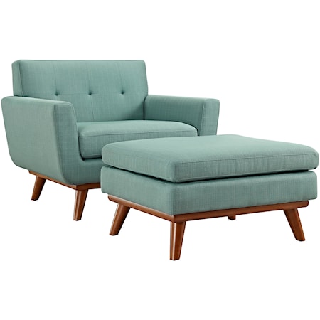 2 Piece Armchair and Ottoman