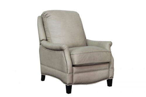 Transitional Push Back Recliner with Nail Head Trim