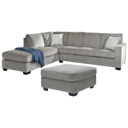 2-Piece Sectional With Ottoman