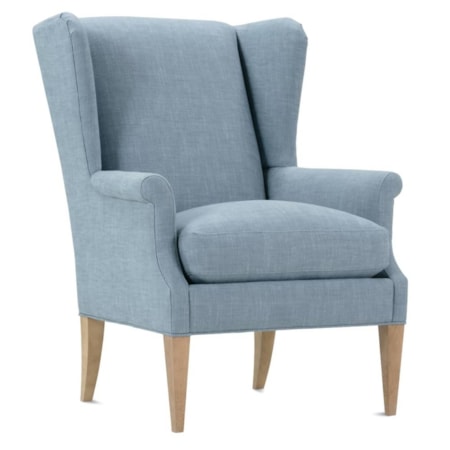 Rolled Arm Wing Chair