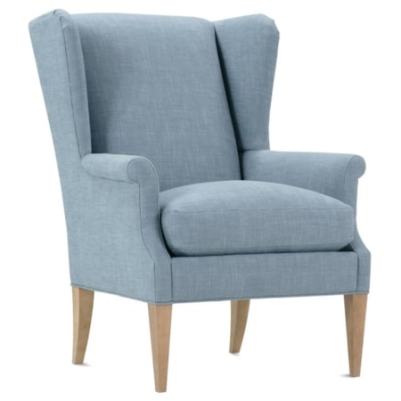 Rolled Arm Wing Chair