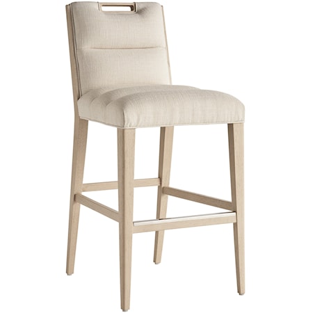 Contemporary Greer Channeled Upholstered Bar Stool