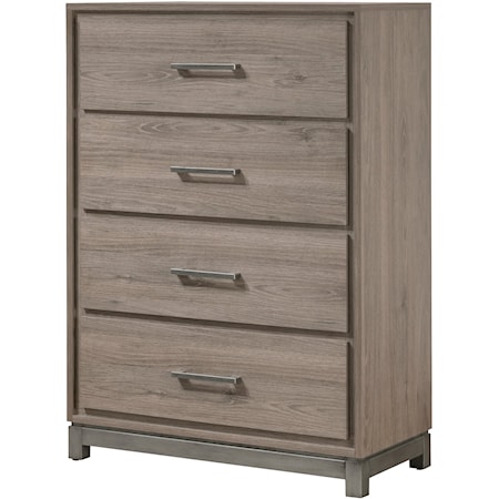 River Contemporary 4-Drawer Bedroom Chest