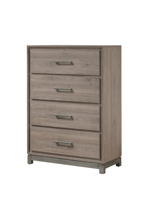 River Contemporary 4-Drawer Bedroom Chest