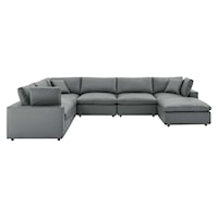 7-Piece Vegan Leather Sectional Sofa