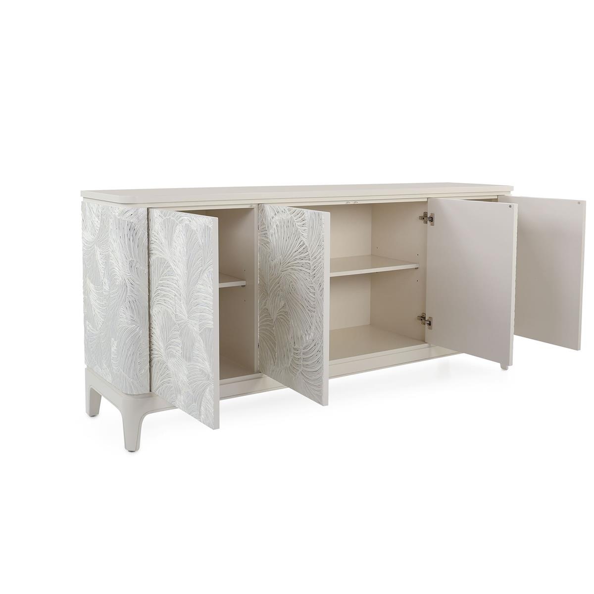 Modern Coastal Credenza w/Adj. Shelves