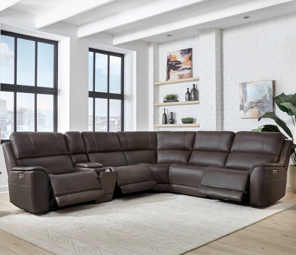Parker Living Easton 6-pc. Leather Power Reclining Sectional