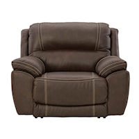 Leather Match Power Recliner with Power Headrest