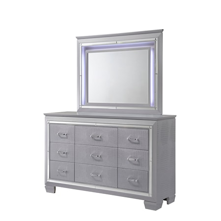 Dresser and Mirror Set