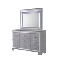 Dresser and Mirror Set with LED Backlight