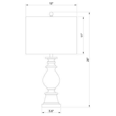 Brie 28-inch Drum Shade Urn Table Lamp