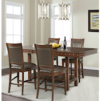 Traditional 5-piece Counter Height Table & Chair Set